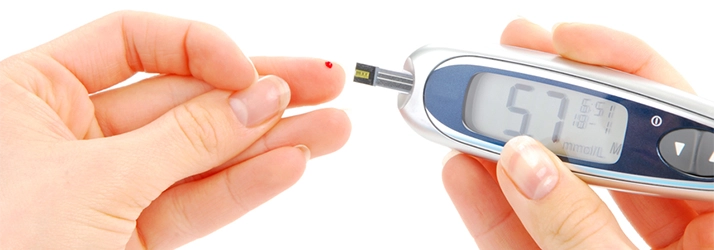A person checking their blood sugar levels.