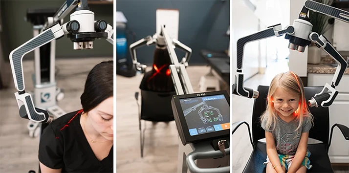Laser therapy machines and patients.